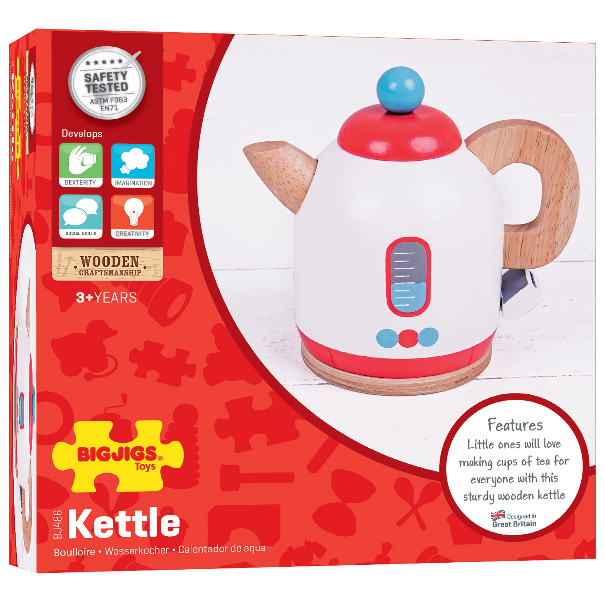 wooden play kettle