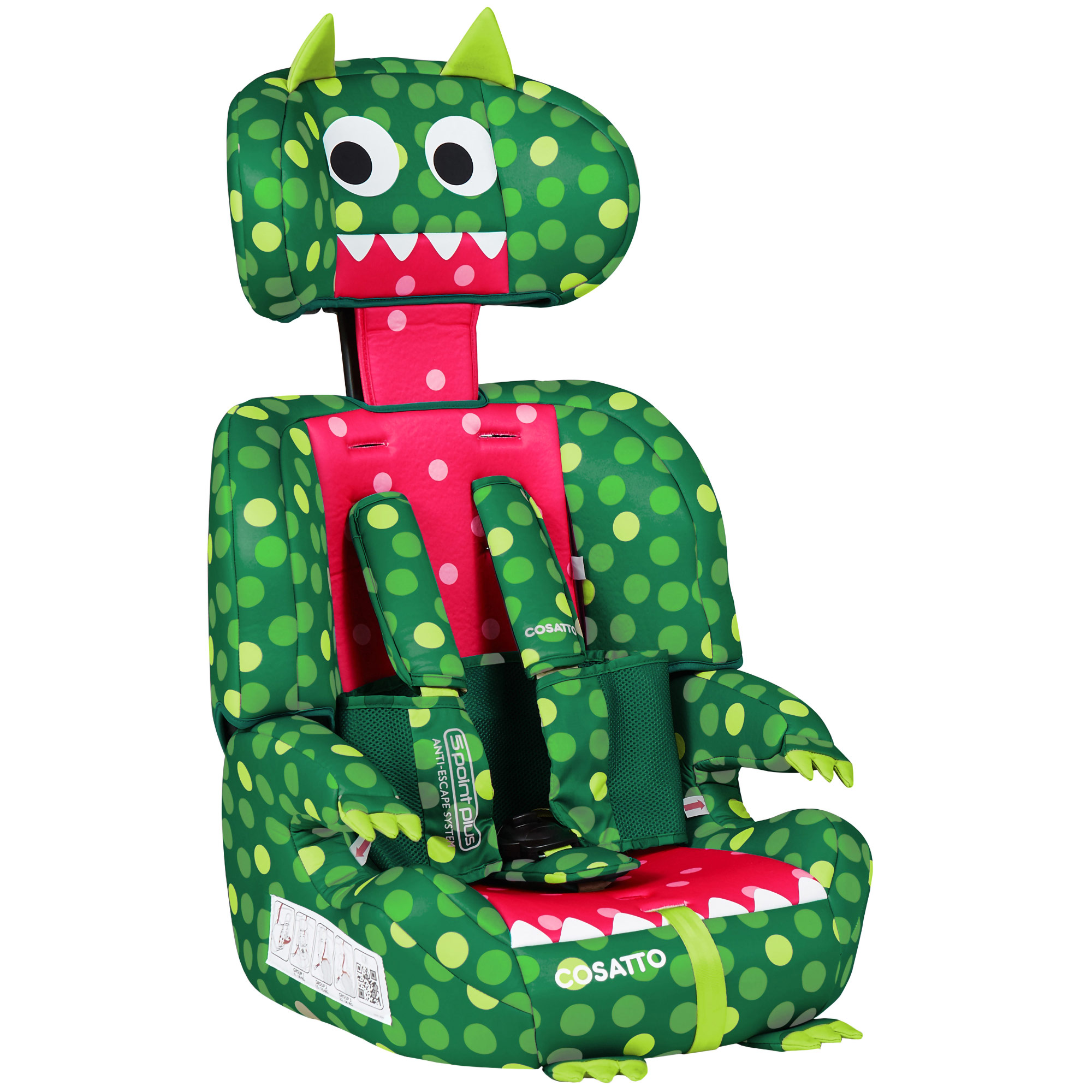 Cosatto Zoomi Group 1/2/3 Dino Mighty Car Seat 5 PointPlus Harness