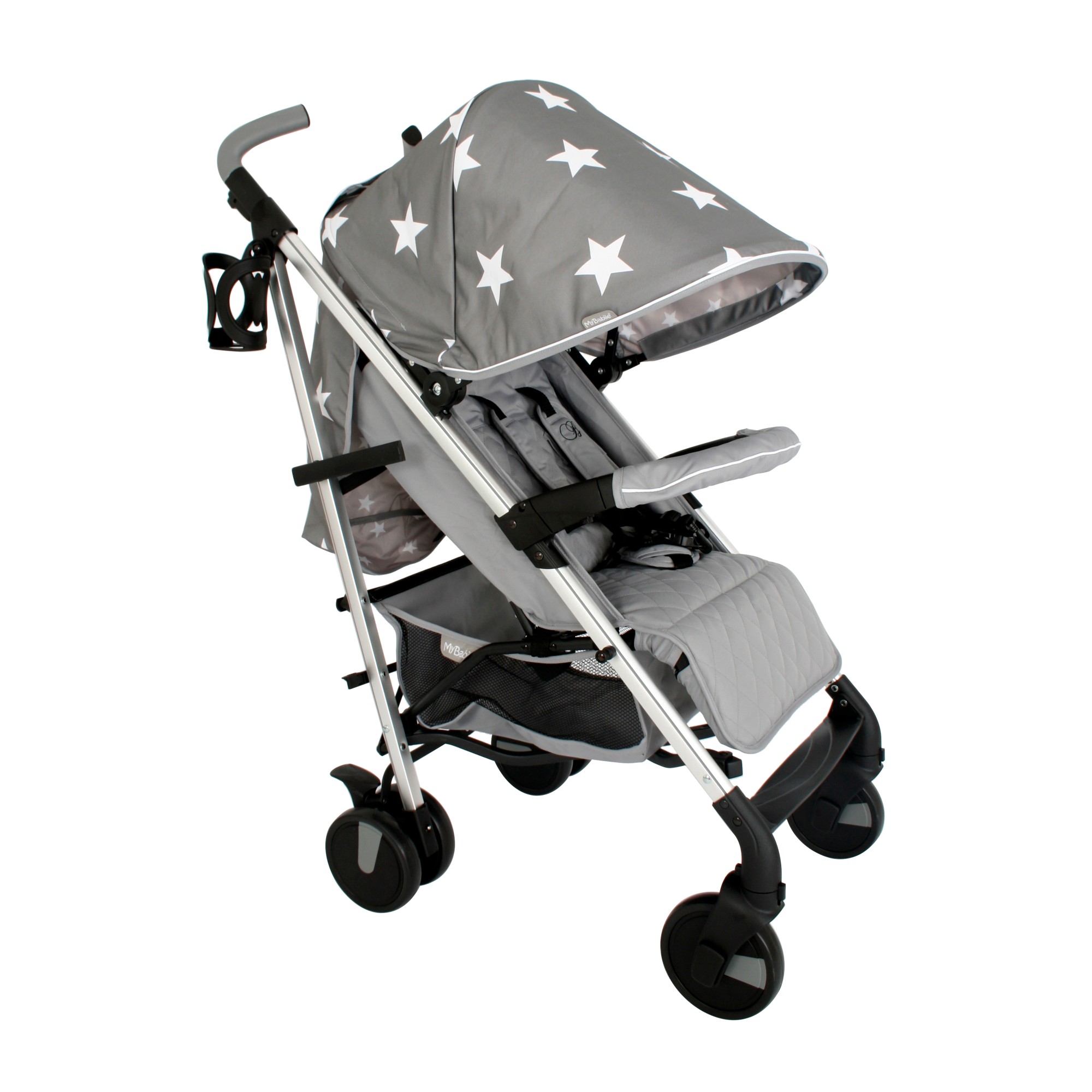 my babiie mb01 grey stars stroller
