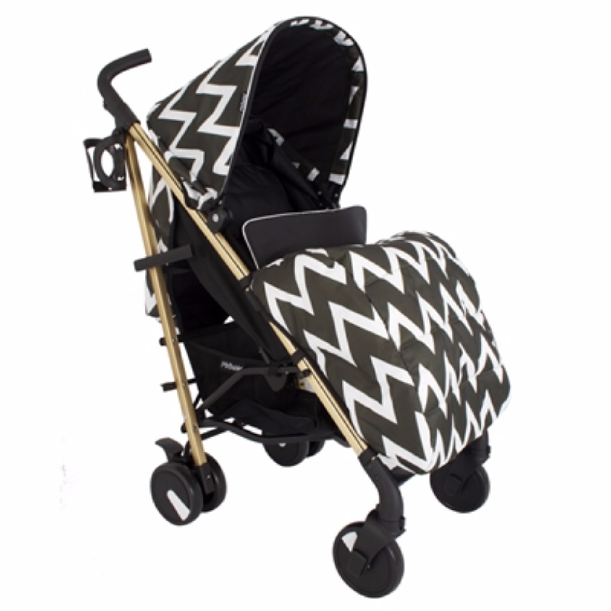 black and gold baby stroller