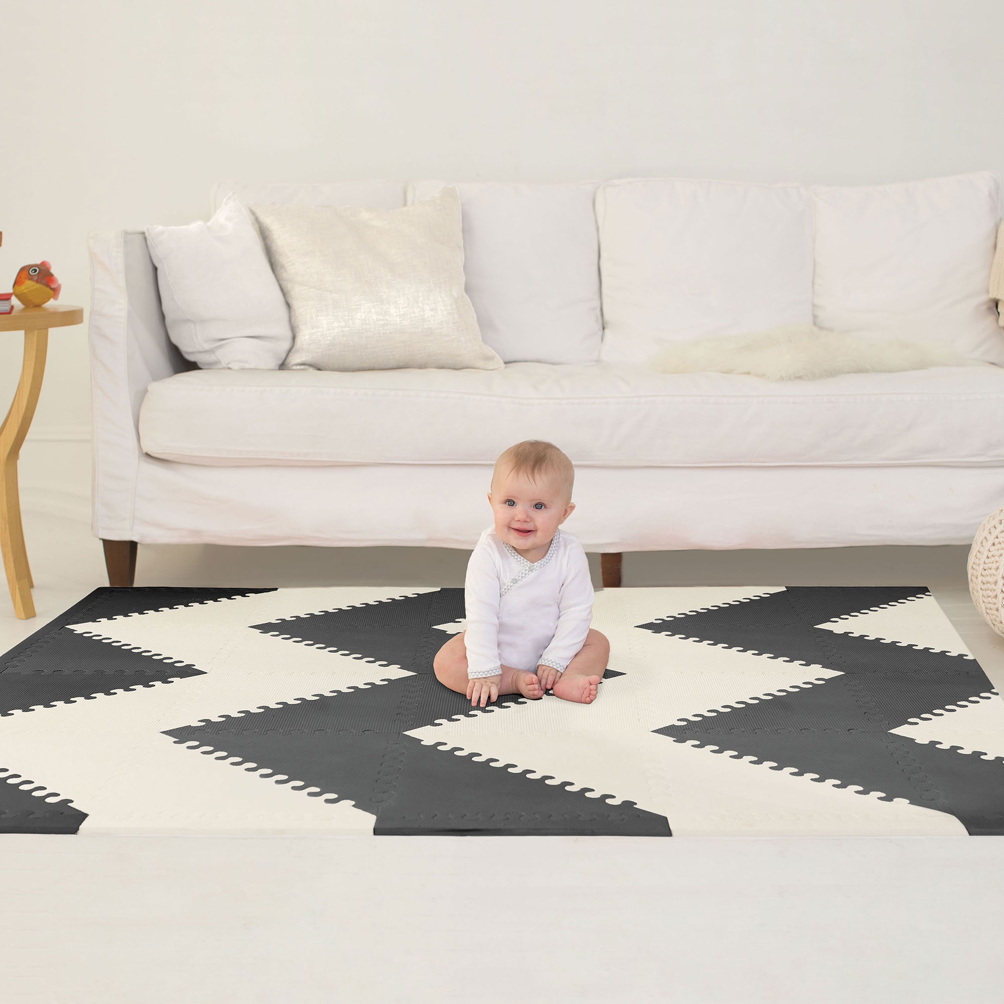 Skip Hop Playspot Geo Foam Floor Tiles Baby Play Mat Black Cream