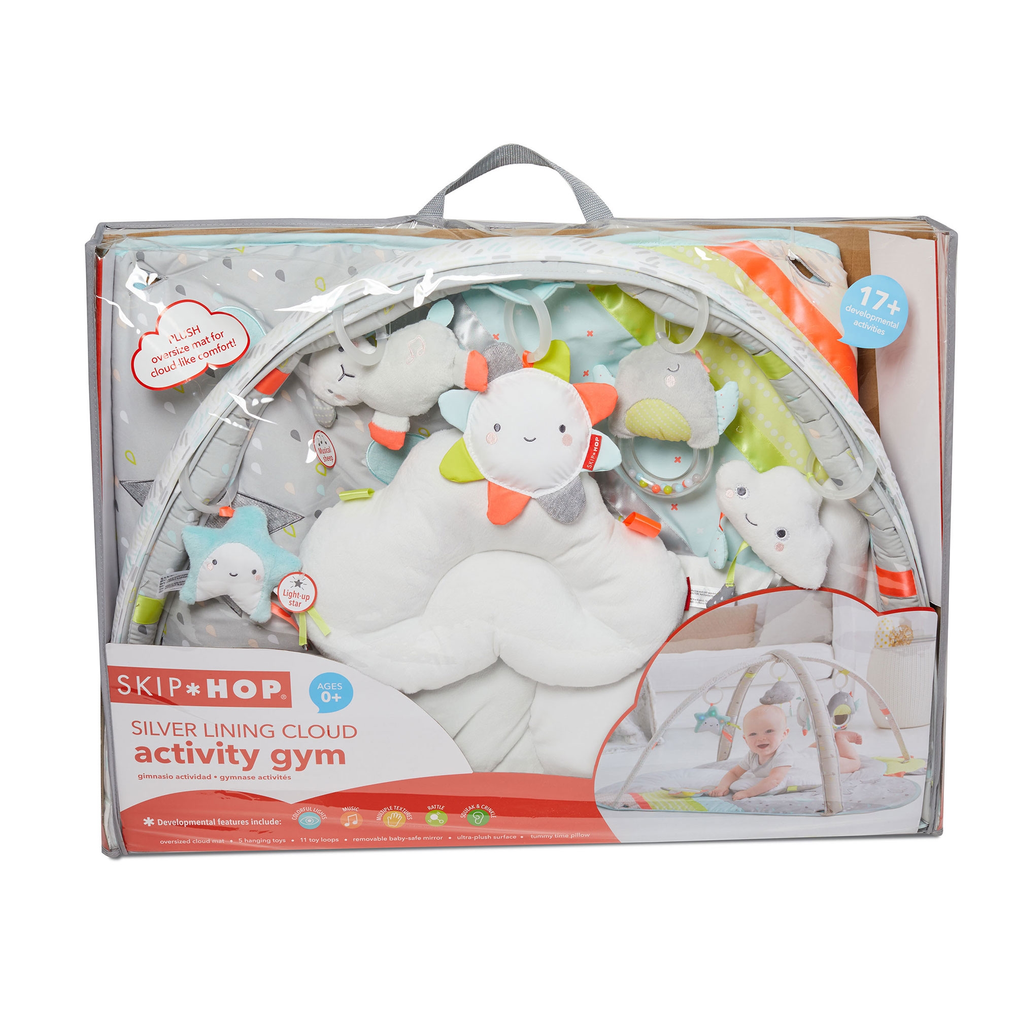 skip hop silver lining cloud baby play mat and activity gym